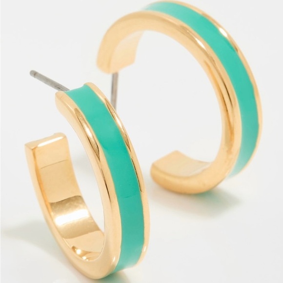 Isabel Marant Casablanca Enameled Gold-Tone Small Hoop Earrings - Picture 2 of 4